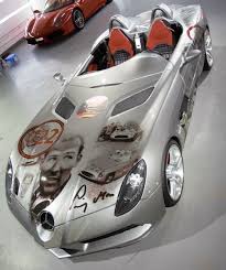 You Must Buy This Mercedes Benz Slr Stirling Moss Covered With Paintings Of Moss S Face Mercedes Benz Mclaren Mercedes Benz Mercedes