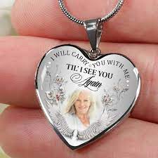 Check This Out From Drawelry I Will Carry You With Me Silver Necklace In 2021 Personalized Memorial Necklace Memorial Necklace Photo Necklace