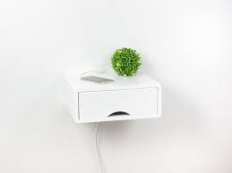Denali White Floating Nightstand Wall Mount Bedside Table Etsy In 2020 Modern Floating Nightstand Floating Nightstand Wall Mounted Bedside Table
