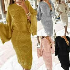 From traditional knit skirts to formal ones, alibaba.com puts forth a variety of options before you from where you are certain to find one that matches your sense of style. Women Ladies Chunky Cable Knitted Loungewear Baggy Two Piece Top Skirt Suit Set Ebay