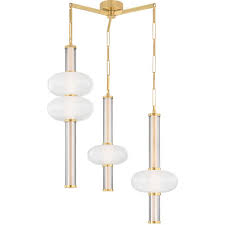 Corbin LED 36 inch Vintage Brass Chandelier Ceiling Light