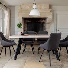 Ours are designed with the right proportions to be comfortable to sit in until dessert. Valencia Solid Oak Dining Set Natural Oak With Gaudi Chairs Dark Grey Insideout Living