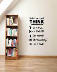 Think Before You Speak Wall Sticker Wallart Walldecor Classroomdecor Classroom Officeinteriordesign Co Work Study Room Decor Wall Text Work Office Decor