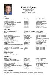 sample acting resumes