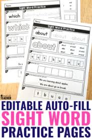 Because kindergarten has become more academic and often mirrors what used to be first grade, children one of the important aspects of a teenager's life is his student years. Editable Sight Word Worksheets Are Editable It Auto Fill