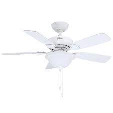 Flat white fan // 11: Hunter Caraway 44 In Indoor White Ceiling Fan With Light Bundled With Handheld Remote Control 52080r The Home Depot