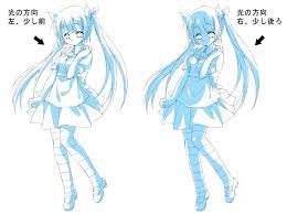 簡単 キャラクターの影のつけ方 線画の描き方 陰影と彩色 影 イラスト マンガのデッサン アニメの描き方