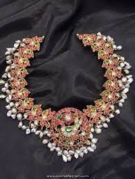 Traditional Gold Antique Ruby Necklace From Big Shop South India Jewels Ruby Necklace Jewelry Design Necklace Amrapali Jewels