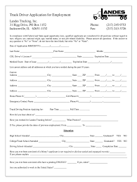 Sample forms for authorized drivers : Landes Truck Driver Application For Employment Fill And Sign Printable Template Online Us Legal Forms