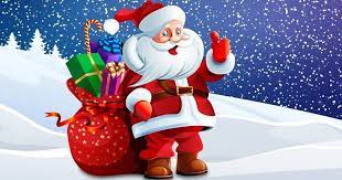 Cute Pictures Of Christmas Santa Claus Cartoon With Reindeer And Gift Bag For Kids Funny Santa C Santa Claus Wallpaper Santa Claus Pictures Santa Claus Images