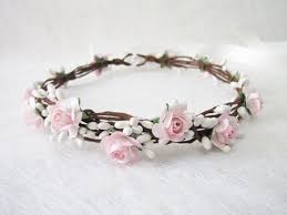 Wedding Floral Crown Light Pink Flower Headband Floral Head Etsy Pink Flower Headband Pink Flower Crown Light Pink Flowers