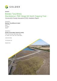 Boliden Tara Mines Randalstown TMF Stage 5A North Capping Trial