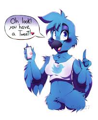 The Tweetfur Meme Is Still Going On Strong With This Blue Bird So Digging The White Tank Top Look See Mor Cute Animal Drawings Kawaii Furry Art Anime Furry