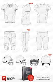 American Football Sports Pack Vector Mockup Templates American Football American Football Clothing And Equipment Football