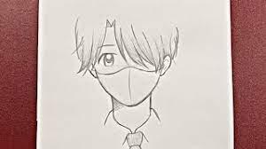 This stick figure is sort of like the skeleton of your anime boy. Easy Anime Drawing How To Draw Anime Boy Wearing A Mask Easy Step By Step Youtube