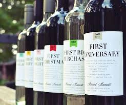 Marriage Milestone Wine Labels With Images Wedding Wine Labels