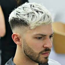 High Skin Taper Fade Short Fringe Caesar Haircut Men Hair Color Mens Hairstyles