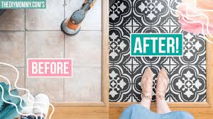 The results were gorgeous and i'm so happy with the look of the bathroom. How To Paint Tile Floors With A Stencil Youtube
