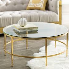 Gottlieb Round Glass Gold Coffee Table Asco coffee table set, 2 pieces, rectangular table, gold.