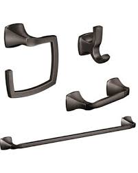 Get free shipping on qualified moen bathroom accessories or buy online pick up in store today in the bath department. Amazing Deal On Moen Voss 4 Piece Bathroom Hardware Set Finish Oil Rubbed Bronze Metal In Bronze Oil Rubbed Bronze Chrome Wayfair Ka Vos 4 Orb