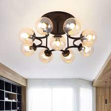 Ceiling light with clear transparent bubbles, a gathering of crystal clear balls in various sizes made from handmade resin.the pendant lighting is elegant , unique and will be a piece of jewelry in your bedroom, living room. Simple 3 6 9 Heads Crystal Ceiling Lamp Bedroom Dining Room Living Room Coffee Shop Study Glass L Cheap Ceiling Lights Crystal Ceiling Lamp Bedroom Glass Lamp