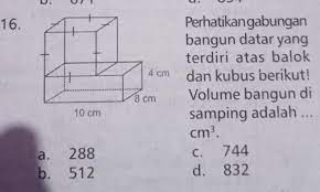 Video ini menerangkan cara menghitung volume bangun ruang sembarang yang terbentuk dari 2 bangun ruang berbeda.matematika sd kelas 6bab bangun ruangsub bab. Perhatikan Gabungan Datar Yang Terdiri Atas Balok Dan Kubus Berikut Volume Bangun Di Samping Brainly Co Id
