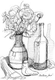Black And White Still Life Drawing Still Life Drawing Line Drawing Black And White By Cristinajaco Drawings Still Life Drawing Life Drawing