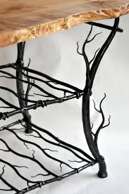 Maple Slab Kitchen Island Blacksmithing Metal Furniture Iron Furniture