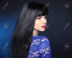 Beautiful black women slaying gracefully in gray hair undisputable fact: Long Black Hair Beautiful Model Girl With Healthy Straight Shiny Hair And Sensual Lips Isolated On Blue Dark Background Beauty Brunette Woman Stock Photo Picture And Royalty Free Image Image 50396137