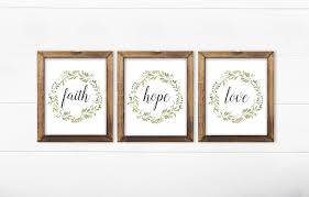 Faith Hope Love Set Of 3 Printable Art French Country Decor Etsy In 2020 French Country Decorating Wall Art Prints Faith Hope Love