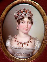 Caroline Murat By Salomon Guillaume Counis After Nicolas Francois Dun Musee De La Maison Bonapart Miniature Portraits Historical Jewellery Regency Era Fashion