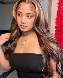 Amazon.com : Beliself Ready to Wear Glueless Wig Human Hair Pre Plucked Pre  Cut 5x5 HD Lace Closure Wigs Human Hair Body Wave Lace Front Wigs 180%  Density 4/27 Ombre Highlight Honey