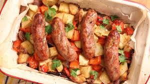 Sausage Peppers Onions Potato Bake Laura In The Kitchen Ep 185 Youtube Stuffed Peppers Sausage And Peppers Recipes With Italian Sausage Links