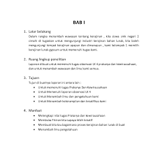 Contoh laporan prakerin/pkl/magang/ppl/observasi/penelitian jurusan administrasi contoh laporan prakerin administrasi perkantoran, akuntansi, tkj, dan multimedia yang baik dan. Makalah Prakarya Tentang Kerajinan Bahan Lunak Contoh Makalah