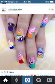 Peppa Pig Cute Kids Nails Pig Nails Nail Art