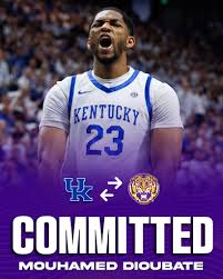 LSU has landed it's first portal commit under Will Wade! Kentucky transfer  F Mouhamed Dioubate has committed to the Tigers! With the Wildcats this past  season, Mouhamed averaged 8.8 ppg, 5.5 rpg,