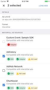 A list of indicators appears. Mediation Test Suite Ios Google Developers
