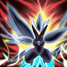 Black Legendary Pokemon 4 with Fire Wings and Red Eyes · Creative Fabrica