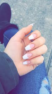 French tip nails coffin short. Coffin Nails Short French Tip Novocom Top