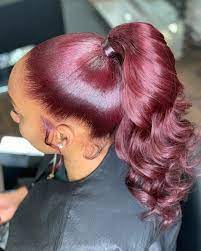 Let the hair process and apply dye to your roots. 10 Enticing Burgundy Hairstyles For Black Girls