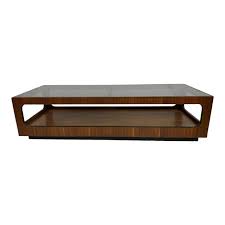 1960s Mid Century Modern Lane Walnut And Smoked Glass Coffee Table Coffee Table Smoked Glass Glass Coffee Table