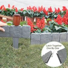 Garden Fence Grey Stone Effect Lawn Edging Plant Bordering Cobblestone Yard Border Walmart Com In 2020 Flower Bed Decor Lawn Edging Edging Plants