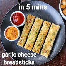 Hebbar S Kitchen Cheesy Garlic Breadsticks Recipe In 5 Mins Garlic Cheese Breadstick Facebook