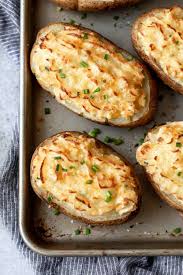 Cheesy Cheddar Twice Baked Potatoes Cooking With Cocktail Rings Baked Potato Recipes Twice Baked Potatoes Baked Russet Potato