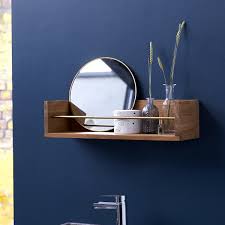 Meuble sous lavabo de salle de bain, lindley. Etagere Murale Teck Et Laiton 60 Cm Meubles Salle De Bain