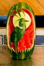 Great Blue Heron In Watermelon Call 803 381 4256 Fruit And Vegetable Carving Vegetable Carving Food Sculpture