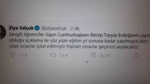 Bakan selçuk son dakika açıkladı! Sinavlar Iptal Mi Son Dakika Youtube