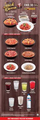 Best food on pizza hut menu. Pizza Hut Lunch Xpress Menu Rm8 90 Up To Rm12 Discount Weekdays 11am 2pm