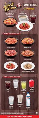 Picērija vai restorāns, pizza hut setia alam šahalama, malaizija, darba laiks pizza hut setia. Pizza Hut Lunch Xpress Menu Rm8 90 Up To Rm12 Discount Weekdays 11am 2pm