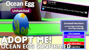 It cost 750 and is available for purchase from the gumball machine in the nursery. It S Confirmed The New Ocean Egg Is Coming Adopt Me News First Look At The Ocean Egg Youtube